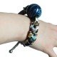 Bracelet tissu boule bleu