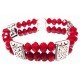 Bracelet cristal 2 rangs rouge sang
