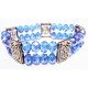 Bracelet cristal 2 rangs bleu océan