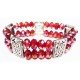 Bracelet cristal 2 rangs rouge