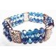 Bracelet cristal 2 rangs bleu