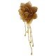 Broche pendante fleur marron