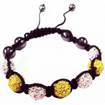 Bracelet SHAMBALLA jaune 7 perles
