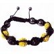 Bracelet SHAMBALLA  jaune/noir 7 perles
