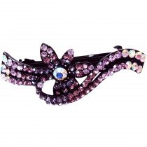 Barrette florale violet