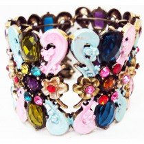 Bracelet manchette multicolore 4,5 cm