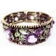 Bracelet manchette marguerite violet