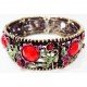 Bracelet manchette marguerite rouge