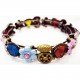 Bracelet manchette fleur multicolore 1 cm