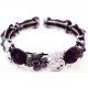Bracelet manchette fleur noir 1 cm