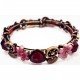 Bracelet manchette fleur rouge 1 cm
