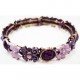 Bracelet manchette cristal rond violet