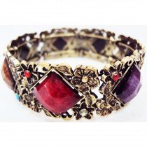 Bracelet pierre losange multicolore