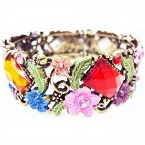 Bracelet cristal rectangle multicolore