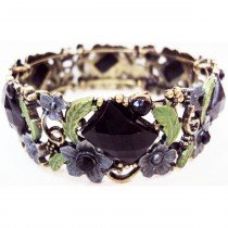Bracelet cristal rectangle noir