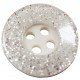 10 Boutons blancs pailletés en 15, 18 mm