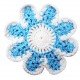 Appliqué crochet fleur bleu