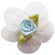 6 Appliqués fleur à tulle - Bleu pastel