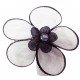 6 Appliqués fleur tulle à perle - Noir