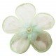 6 Appliqués fleur tulle à perle - Vert