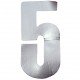 5 Patchs écussons chiffre 5 - Gris