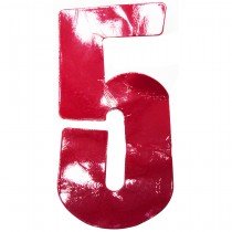 5 Patchs &eacute;cussons chiffre 5 - Rouge