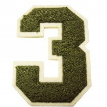 Patch &eacute;cusson chiffre 3 - Kaki