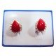 Boucles d'oreilles rouges plaqué argent 