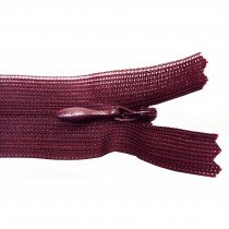 10 Fermetures invisibles NYLON en 15, 20, 22, 50 cm - Lie de vin   