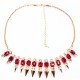 Collier plastron doré en cristal à pics -Rouge