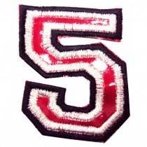 5 Patchs &eacute;cussons lurex chiffre 5 