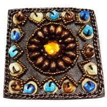 Patch &eacute;cusson carr&eacute; multicolore &agrave; cha&icirc;nette