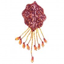 Patch &eacute;cusson feuille paillet&eacute;e &agrave; pendeloque