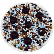 Patch &eacute;cusson rond &agrave; 7 cristaux