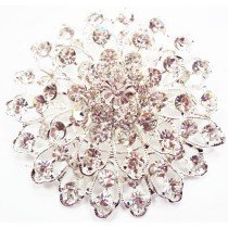 Broche en cristal cz fleur 7 cm