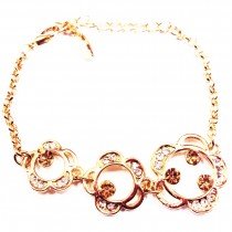 Bracelet plaqu&eacute; or &agrave; 3 fleurs