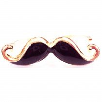 Bague 2 doigts moustache Noir/dor&eacute;