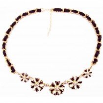 Collier floral &agrave; maillon