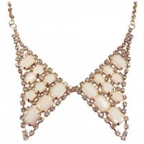 Collier col strass et pierre
