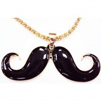 Sautoir moustache noir