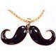 Sautoir moustache noir
