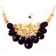 Collier paon doré - Noir