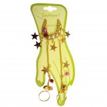 Bracelet-bague &eacute;toile - Multicolore