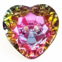 Bouton coeur cristal