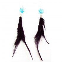 B.O plume &agrave; boule strass - Bleu AB