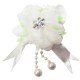 Broche fleur blanc/vert