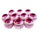 10 perles en aluminium - Fushia