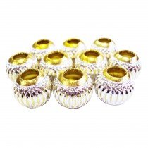 10 perles en aluminium - Jaune