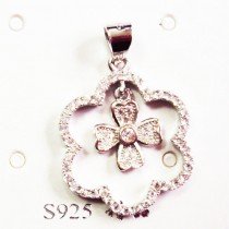 Pendentif S925 tr&egrave;fle cz