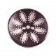 10 Boutons bois motif fleur en 25 mm - Marron foncé